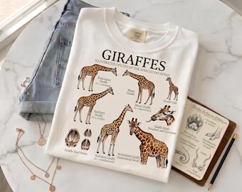 Giraffes T-Shirt | African Savanna Species Naturalist Illustration | Wildlife & Safari Gift