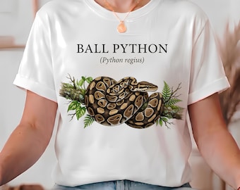 Ball Python Unisex Tee | Python Regius Botanical Art Heavyweight T-Shirt