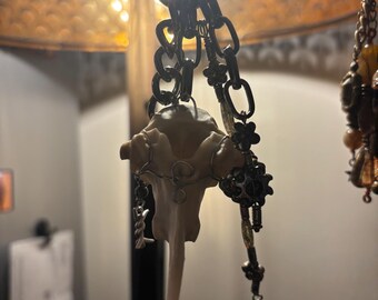 Hand made keyring with a deer vertebrae attached