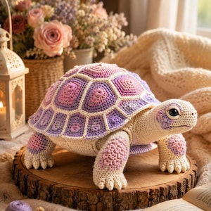 Crochet Turtle Pattern PDF | Amigurumi Floral Shell Tortoise Tutorial | Easy Digital Download | Cute Nursery Decor DIY Gift