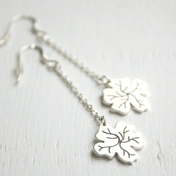 Boucles d oreilles en argent Hibiscus