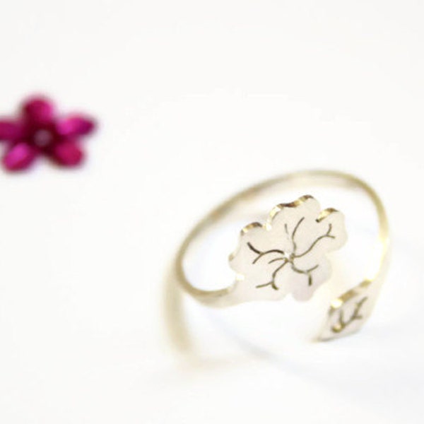 Bague en argent Hibiscus