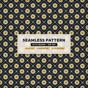 Azulejo sin costuras con patrón Kiku SVG, papel digital de crisantemo japonés, vector PNG DXF de enrejado de diamante Sashiko tradicional para manualidades y decoración.