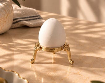 Set di 6 portauova, in oro o argento, eleganti supporti decorativi per uova sode, perfetti per la tavola della colazione.