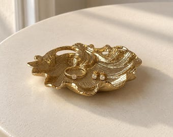 Portagioie a forma di cigno dorato, vassoio decorativo per piccoli oggetti, porta anelli, vassoio da toeletta, piccolo vassoio dorato, porta gioielli, regalo per lei