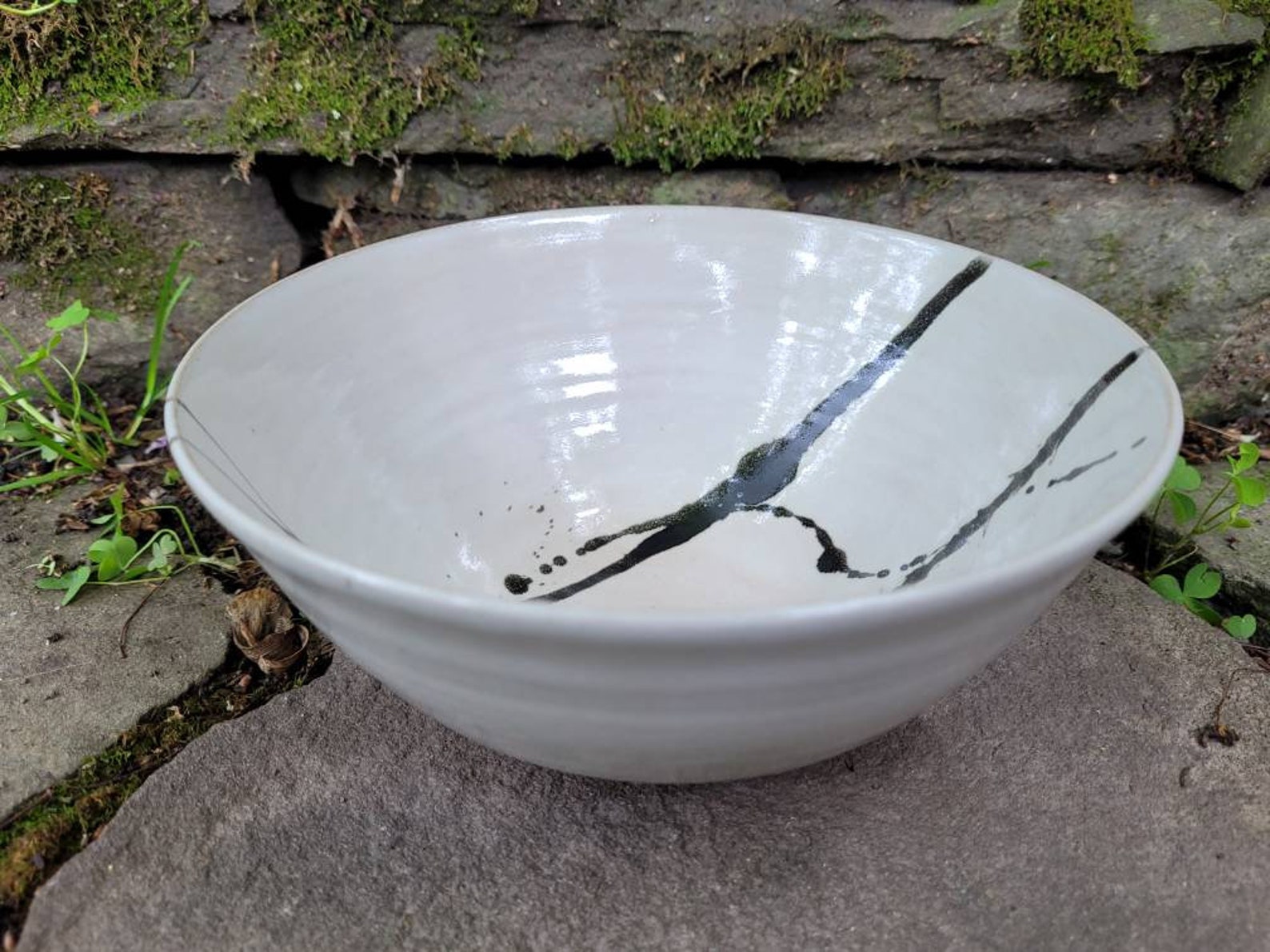 Black and White Japanese Splatter Bowls Etsy