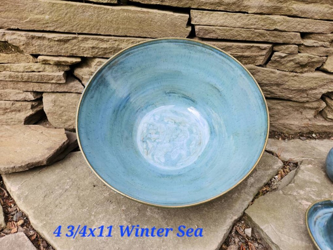 Large Pottery Serving Bowl Etsy