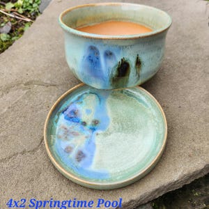 Small Stoneware Succulent Pot with Drainage - Handmade Pottery