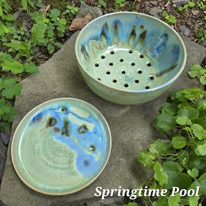 Berry Bowl (with Matching Drip Tray) Springtime Pool