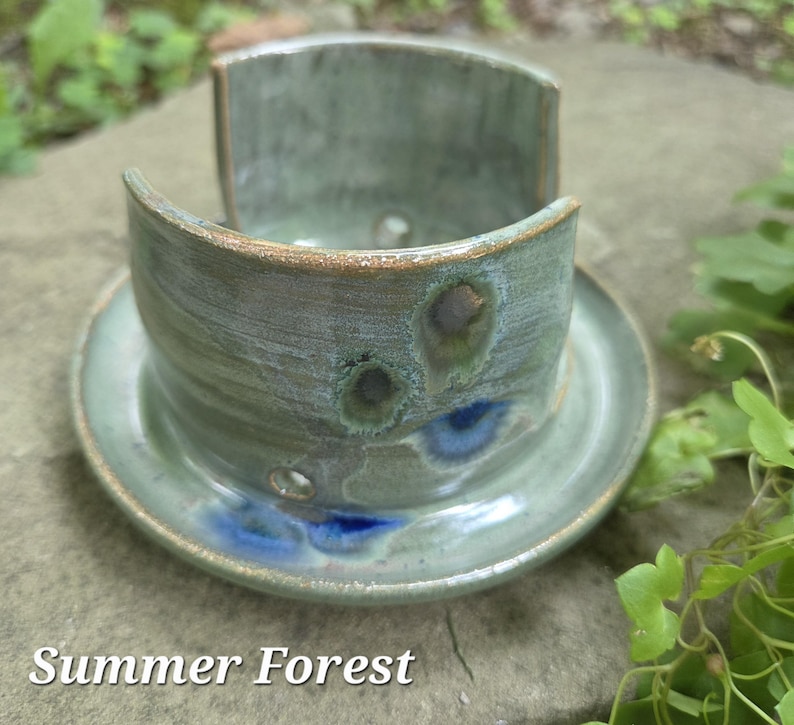 Pottery Sponge Holder Summer Forest