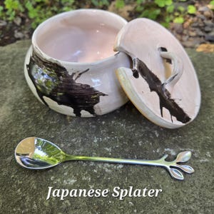 Pottery Sugar Bowl/Jam Jar/Honey Pot (comes with spoon) image 11