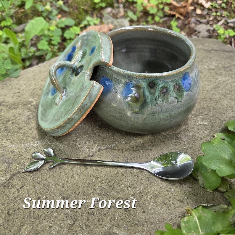 Pottery Sugar Bowl/Jam Jar/Honey Pot (comes with spoon) image 20