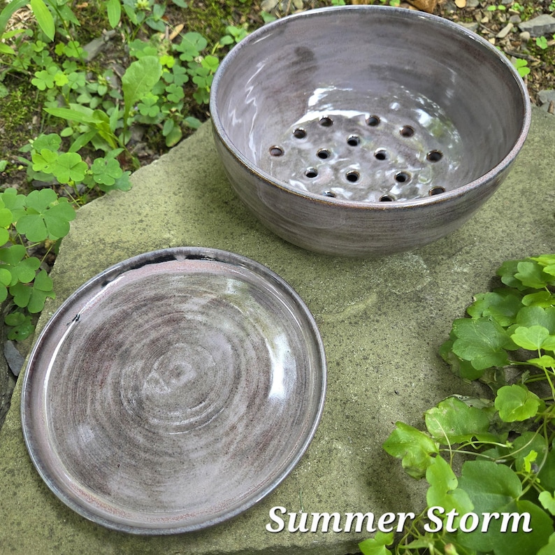 Berry Bowl (with Matching Drip Tray) Summer Storm