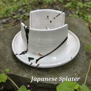 Pottery Sponge Holder Japanese Splater