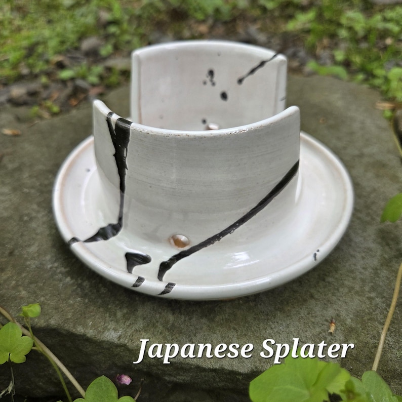 Pottery Sponge Holder Japanese Splater