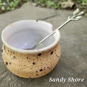 Pottery Salt Well/Salt Cellar/Sauce Bowl (comes with spoon)