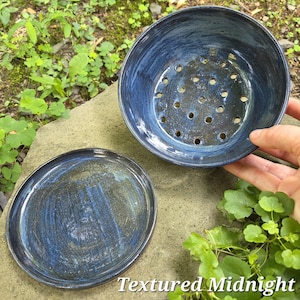 Berry Bowl (with Matching Drip Tray) Textured Midnight