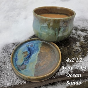 Small Stoneware Succulent Pot with Drainage - Handmade Pottery