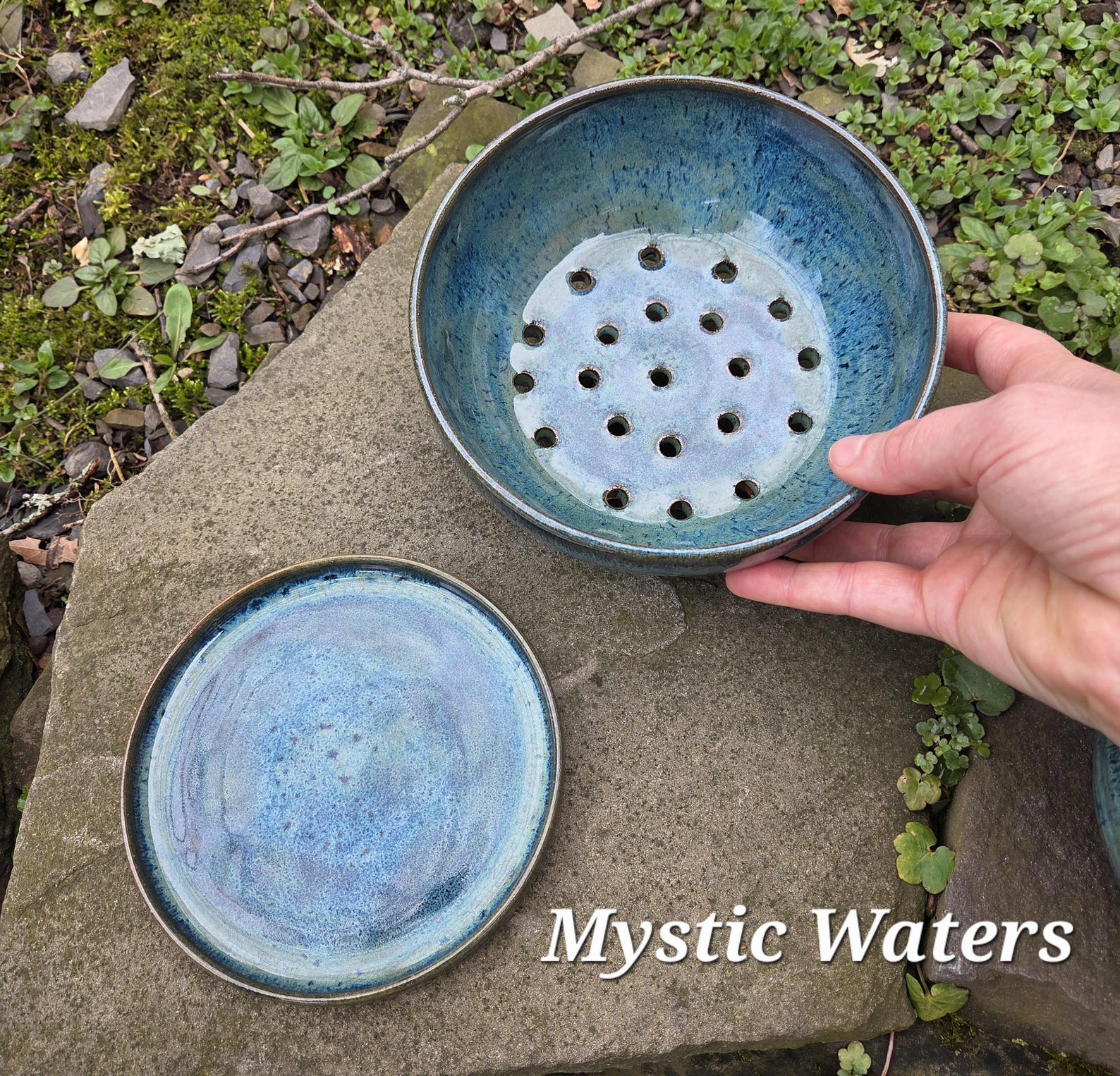 Berry Bowl (with Matching Drip Tray) - Mystic Waters