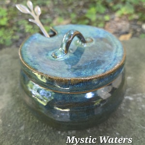 Pottery Sugar Bowl/Jam Jar/Honey Pot (comes with spoon) image 5