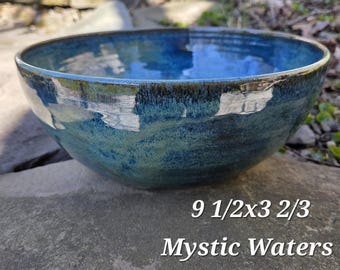 Large Pottery Serving Bowl (sizes vary) (9 to 11 inches diameter)