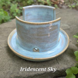 Pottery Sponge Holder Iridescent Sky