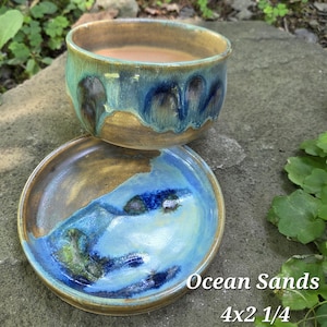 Small Stoneware Succulent Pot with Drainage - Handmade Pottery