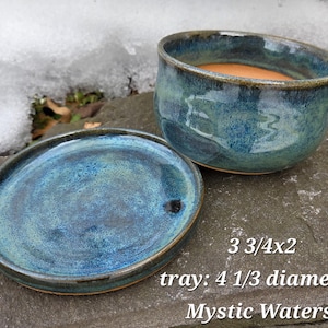 Small Stoneware Succulent Pot with Drainage - Handmade Pottery