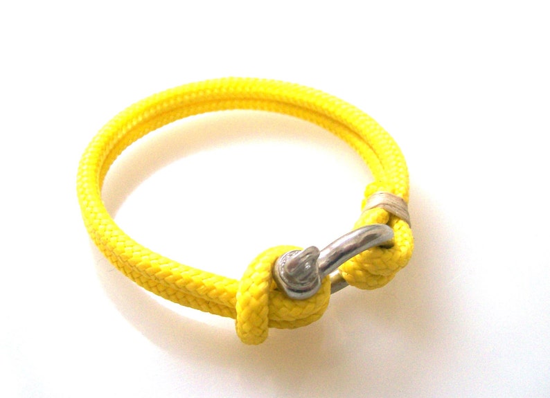 Nautical Sailing Bracelet Stainless Steel Shackle Rope Etsy