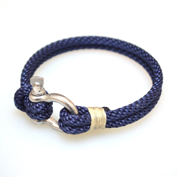 Jewelry Bracelets Charm -Nautical Sailing Bracelet  Stainless steel  Shackle -Rope Bracelet- Paracord Bracelet- Navy2