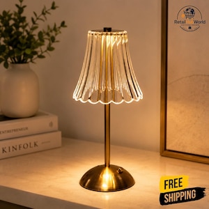 Vintage crystal LED desk lamp, USB charging, suitable  Touch Dimmable Desk Light, Modern Night Light, Home Decor Gift