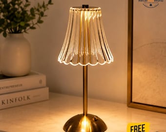 Vintage crystal LED desk lamp, USB charging, suitable  Touch Dimmable Desk Light, Modern Night Light, Home Decor Gift