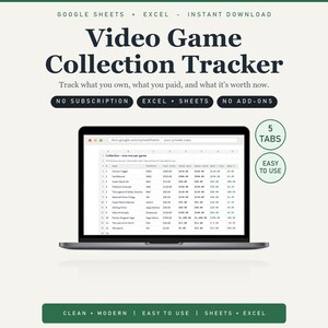 Hoja de cálculo para el seguimiento de la colección de videojuegos, inventario y registro de valor (Google Sheets)