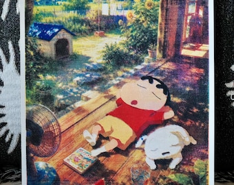 Sérigraphie CMJN Crayon Shin Chan 11x14