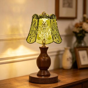 Glas nachttischlampe