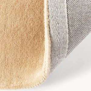 Alfombra color beige camel liso / Alfombra de lana afelpada tejida a mano / Alfombra minimalista moderna / Alfombra para sala de estar y dormitorio / Decoración neutra para el hogar