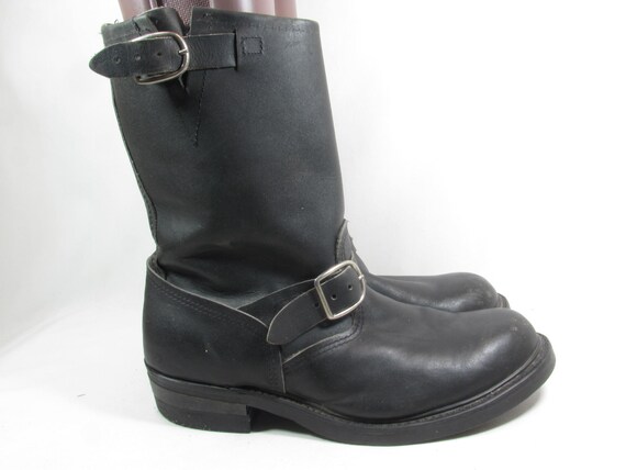 Vintage Engineer Moto Boot Men size 9.5 D Black Le