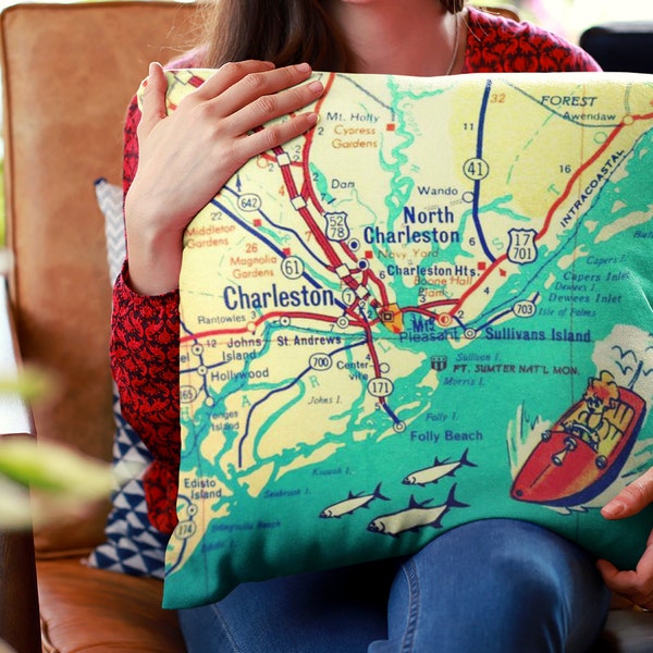 Map Pillows Etsy