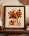 Fall Cross Stitch Pattern - Autumn Pumpkins and Pitcher Chart - Thanksgiving Cross Stitch, Fall Decor, Autumn Wall Art - Instant Download product logo
