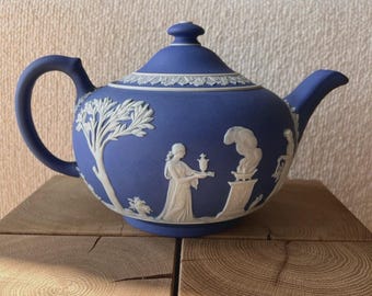 1900 年頃のウェッジウッド コバルト ブルー ジャスパーウェア