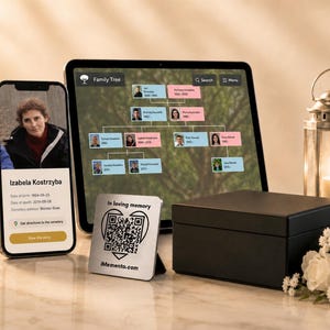 Complete Memorial Package: Online Memorial, Family Tree & QR Plaque