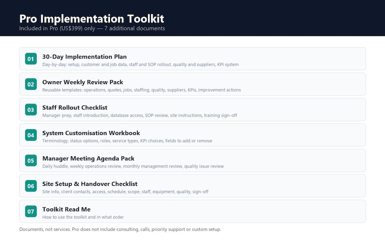 CleanCommand OS Core | Commercial Cleaning Operations System | Excel, Airtable, Notion, Sheets image 6