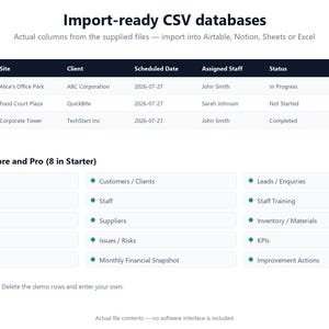 CleanCommand OS Core | Commercial Cleaning Operations System | Excel, Airtable, Notion, Sheets image 4