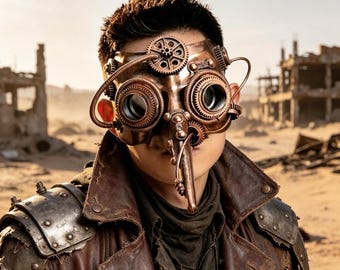 Vintage Steampunk Long Nose Mask, Gear Mechanical Bird Mask for Halloween Cosplay, Masquerade Ball, LARP and Photography Prop