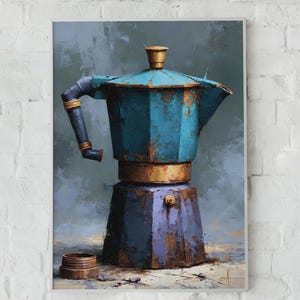 Mokakanna-kaffeposter | Digital nedladdning - 25+ populära utskrivbara storlekar | Väggkonsttryck för kök, rustik espresso-dekor - IYS215