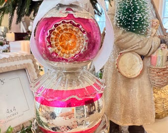 Vintage Mercury Glass Topiary with Crystal pieces