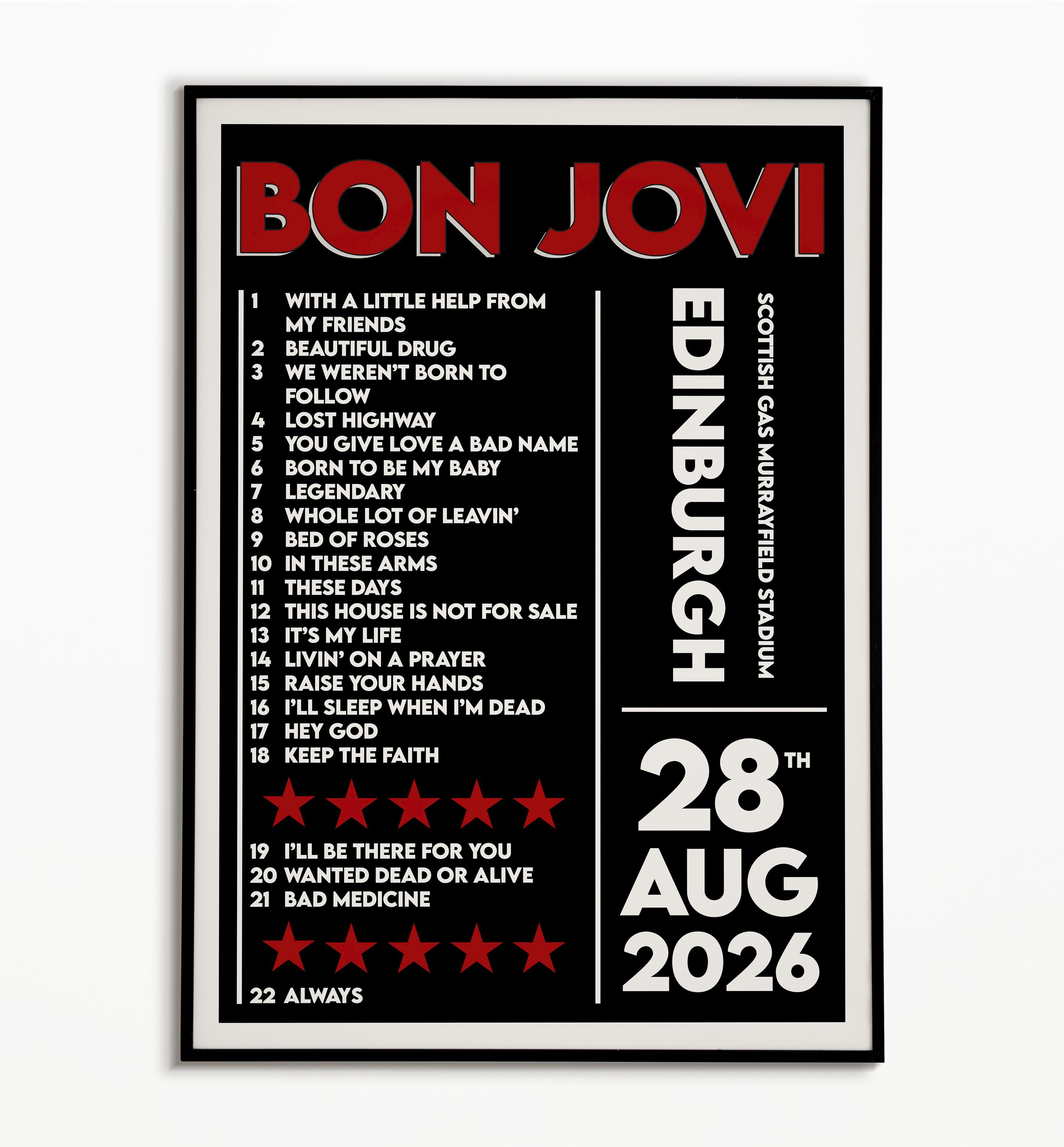 Bon Jovi Concert Poster - Etsy