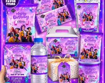 Kpop Demon Hunters Birthday Bundle, Kpop Party Favors Canva, Anime Birthday Decor, Kids Kpop Party Kit, Editable Birthday Labels Printable