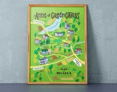 Anne of Green Gables map, illustrated map of Avonlea (12,60 x 18,10)