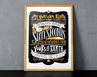 Rudyard Kipling quote, If poem poster  (12,60 x 18,10)